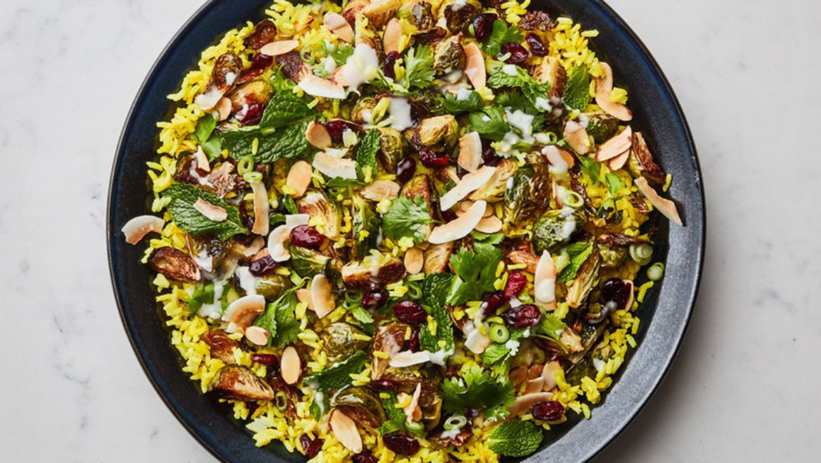 Turmeric Rice Salad & Brussels Sprouts