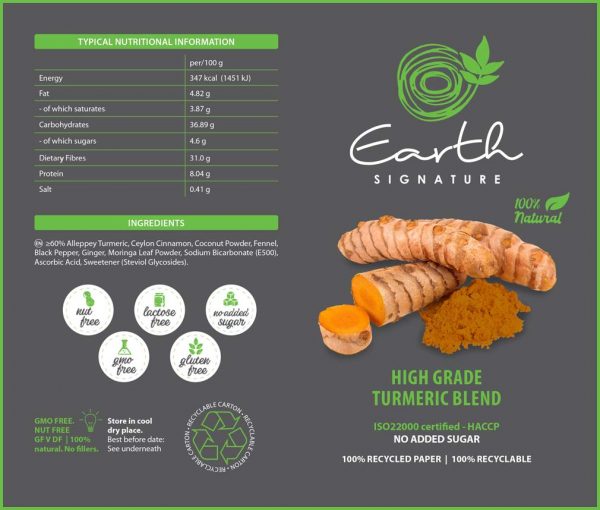 Earth Signature Nutritional Information Chart