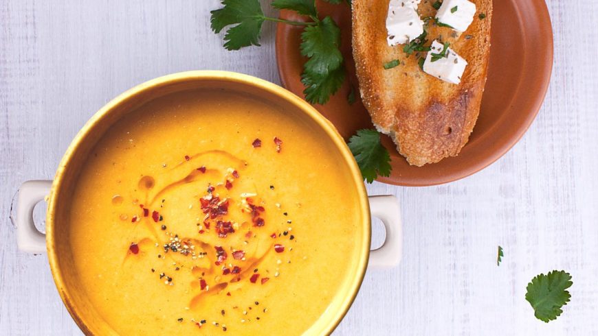 Spicy Roasted Parsnip Soup with Turmeric